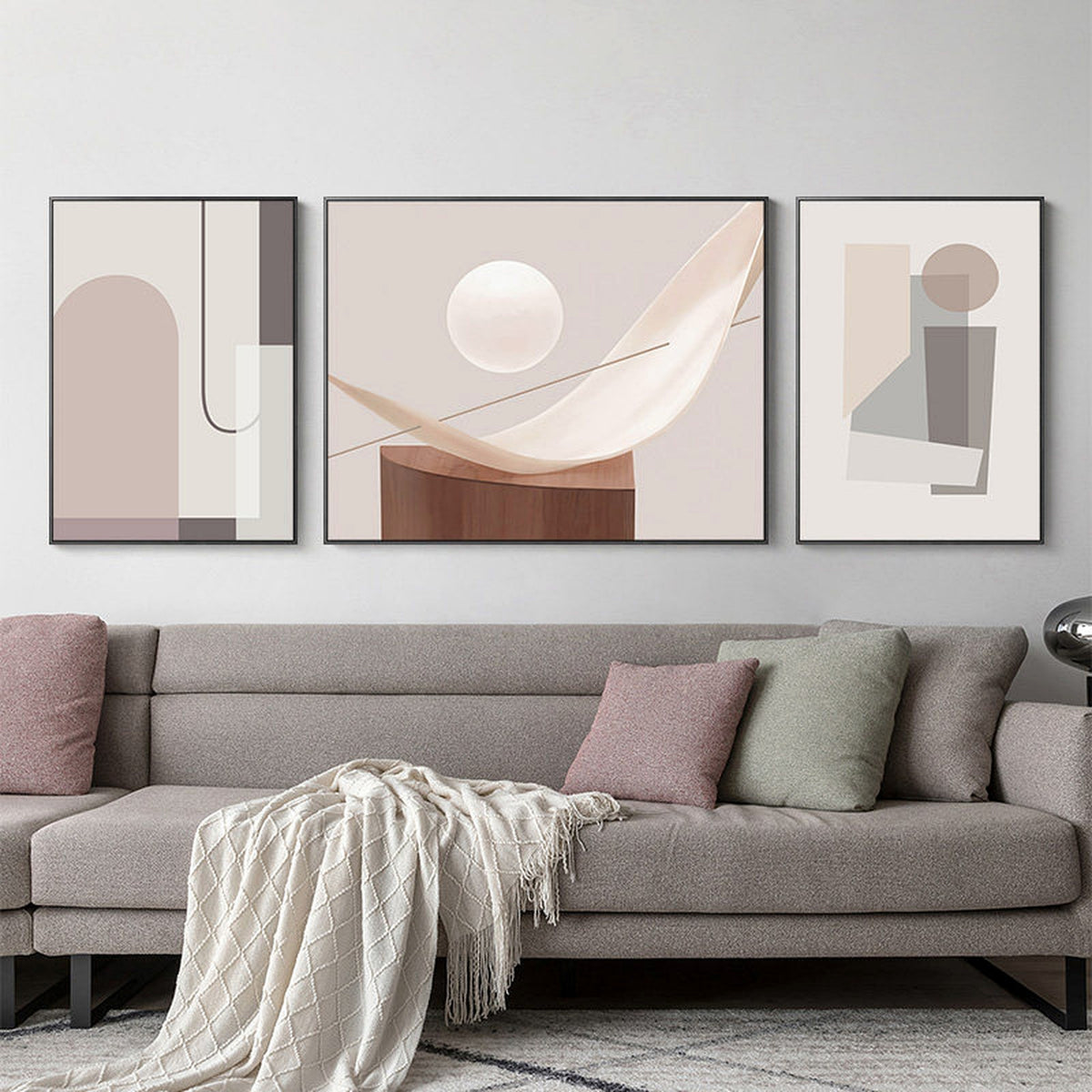 Curated Morandi Geometric Wall Art Set