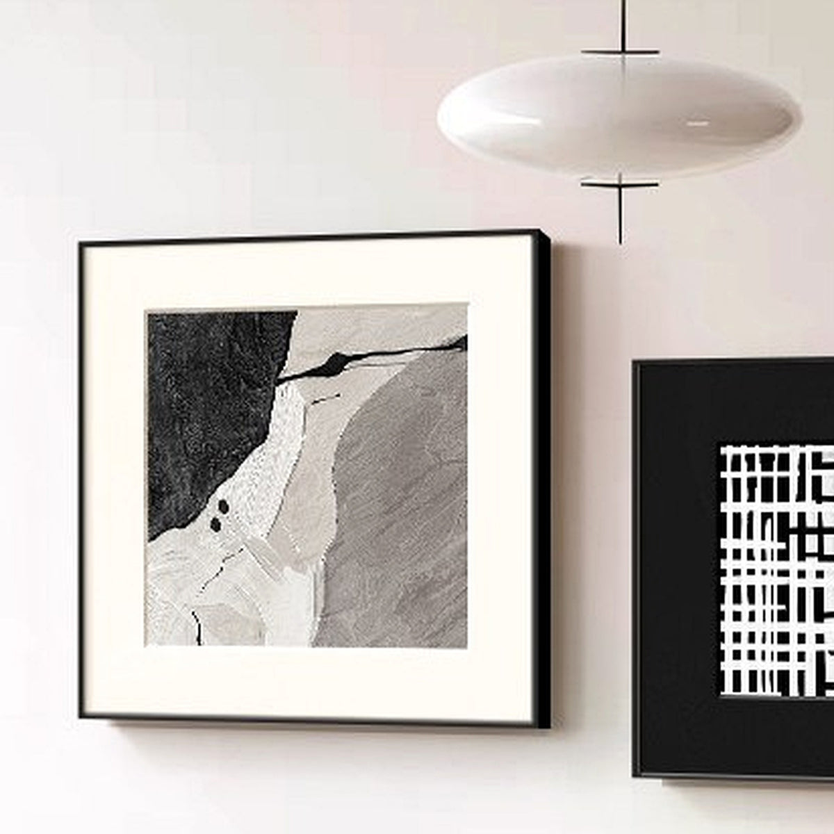 Black & White Minimalist Wall Art Set — lifestyle view