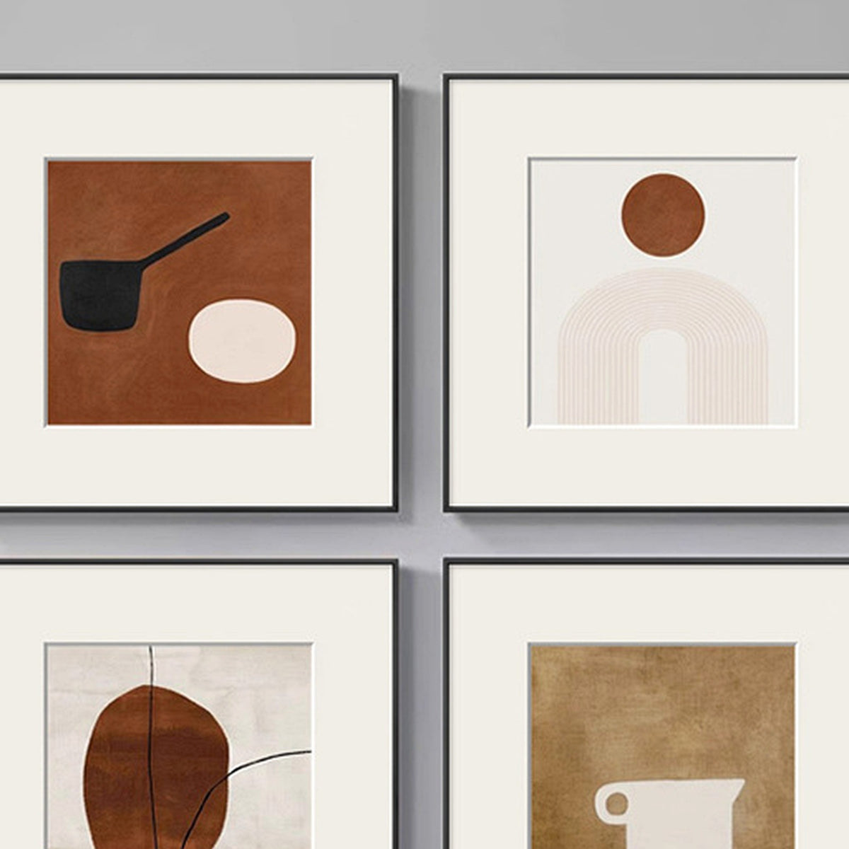 Mid-Century Abstract Gallery Wall Set — close-up view
