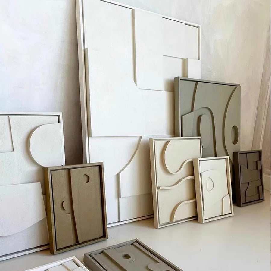 Sandstone Texture Geometric Wall Art Set — main view