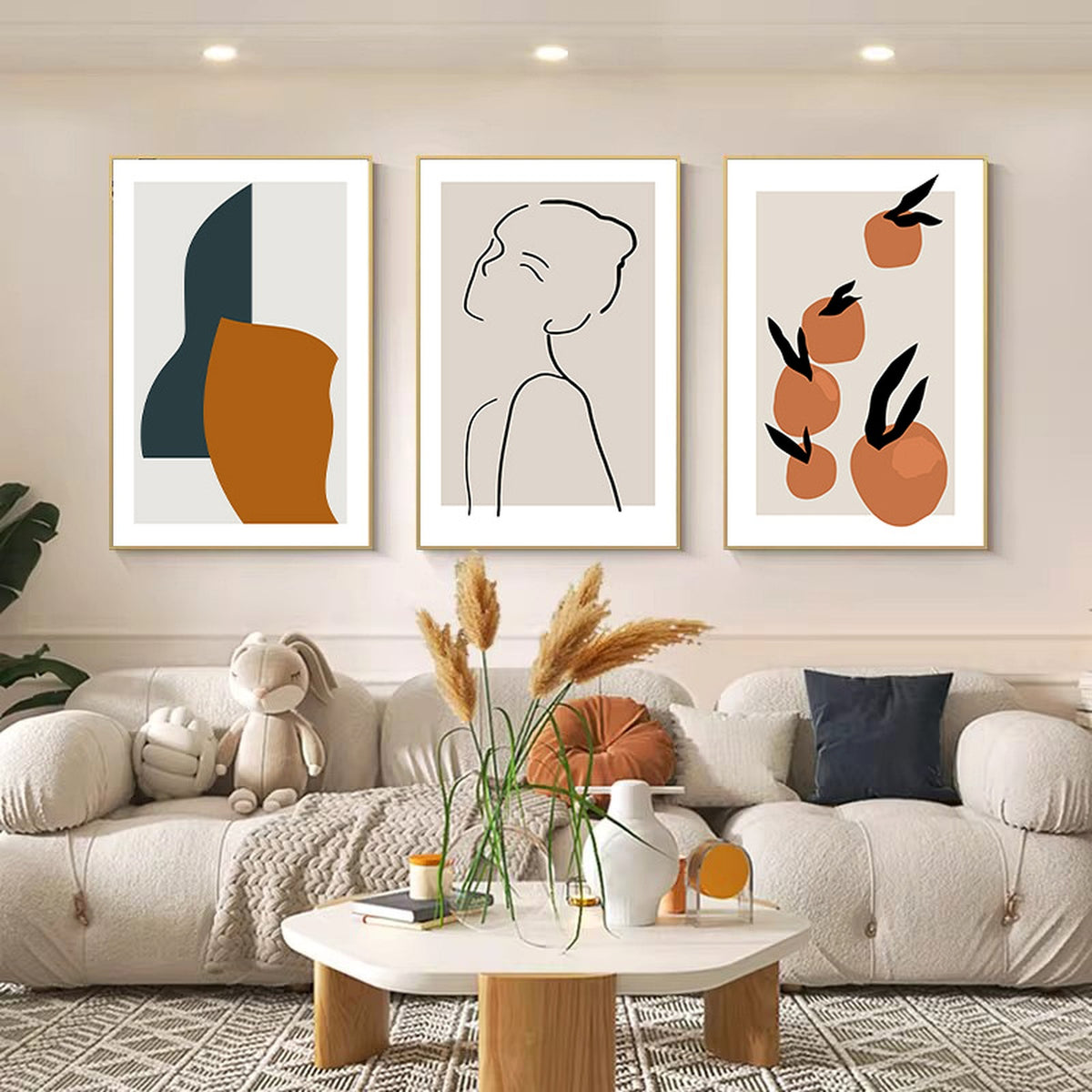 Modern Abstract Figure Line Art Set