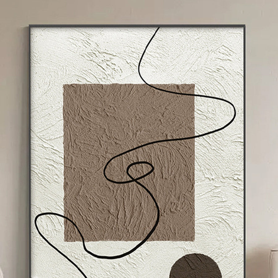 Wabi-Sabi Textured Geometric Wall Art — close-up view