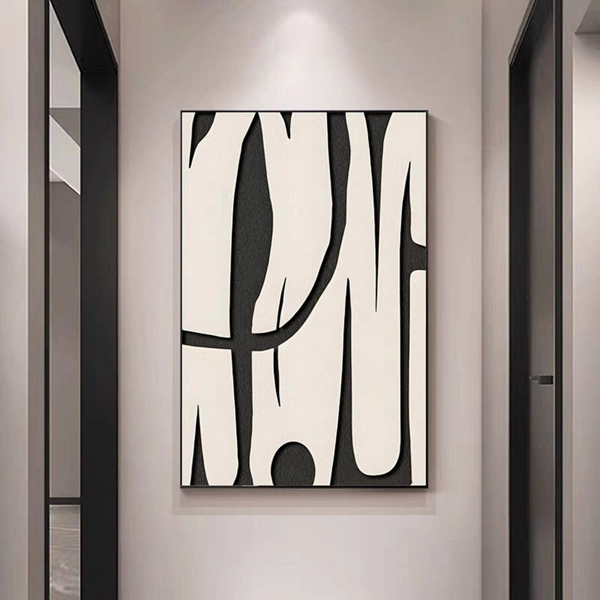 Black & White Textured Abstract Wall Art
