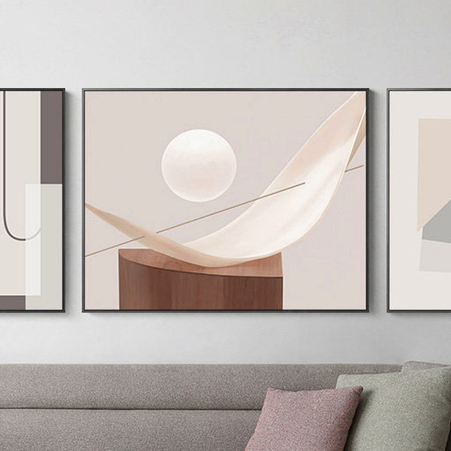 Curated Morandi Geometric Wall Art Set — close-up view