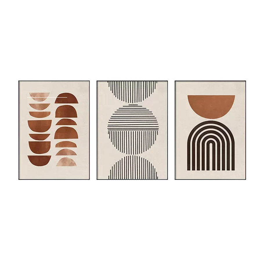Neutral Three-Piece Geometric Wall Art Set — main view