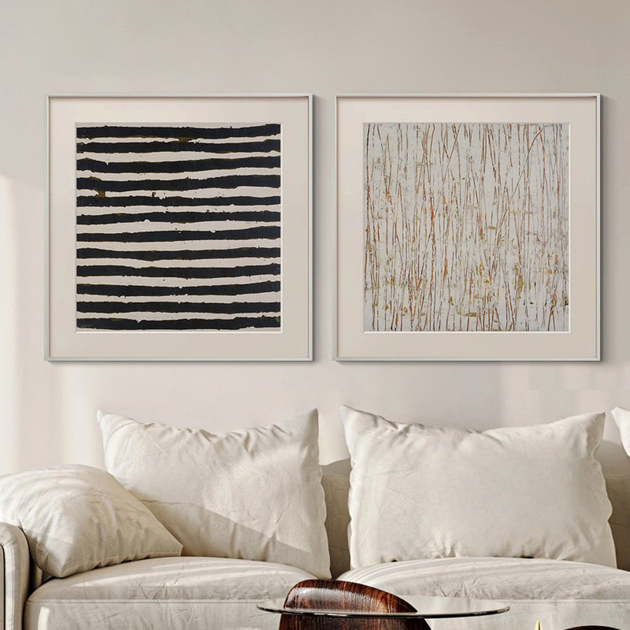 French Modern Black & White Abstract Art — main view