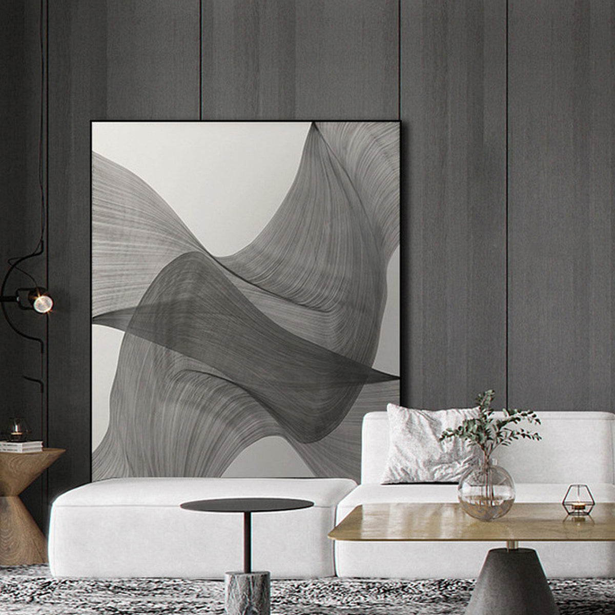 Industrial Black & White Abstract Wall Art