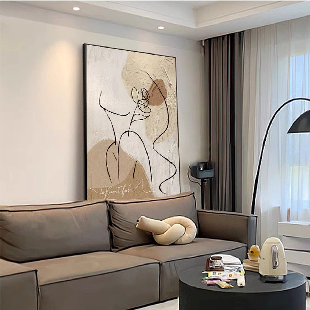 Abstract Figure Statement Wall Art — lifestyle view